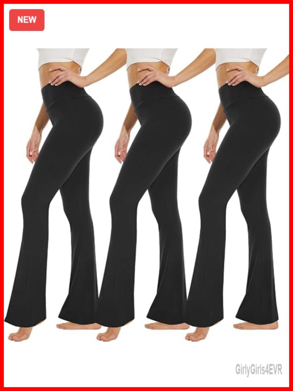 High Waisted Tummy Control Leggings - Soft Athletic Yoga Pants with Flare Leg